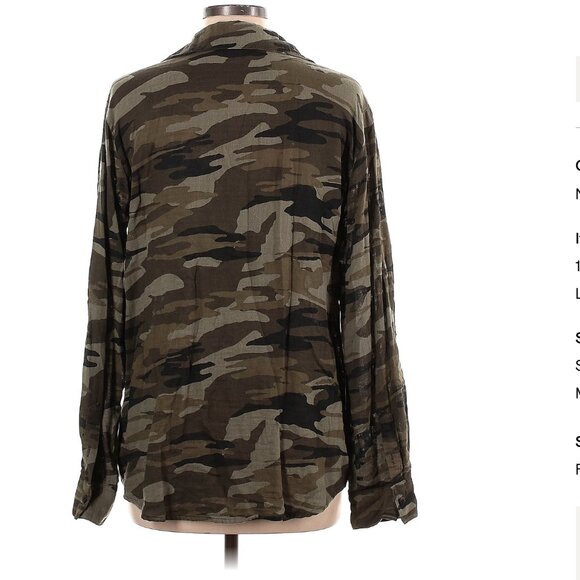 SanctuarySize L Long sleeve button-down Camo shirt - Picture 2 of 4